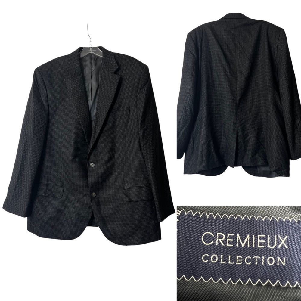 Cremieux Collection Loro Piana wool sport coat blazer suit jacket size 44L black